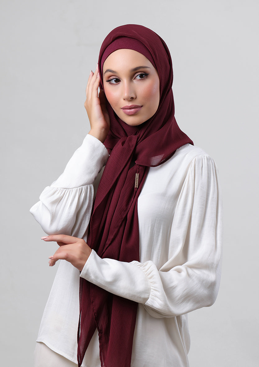 Burgundy - Instant Hijab with Inner