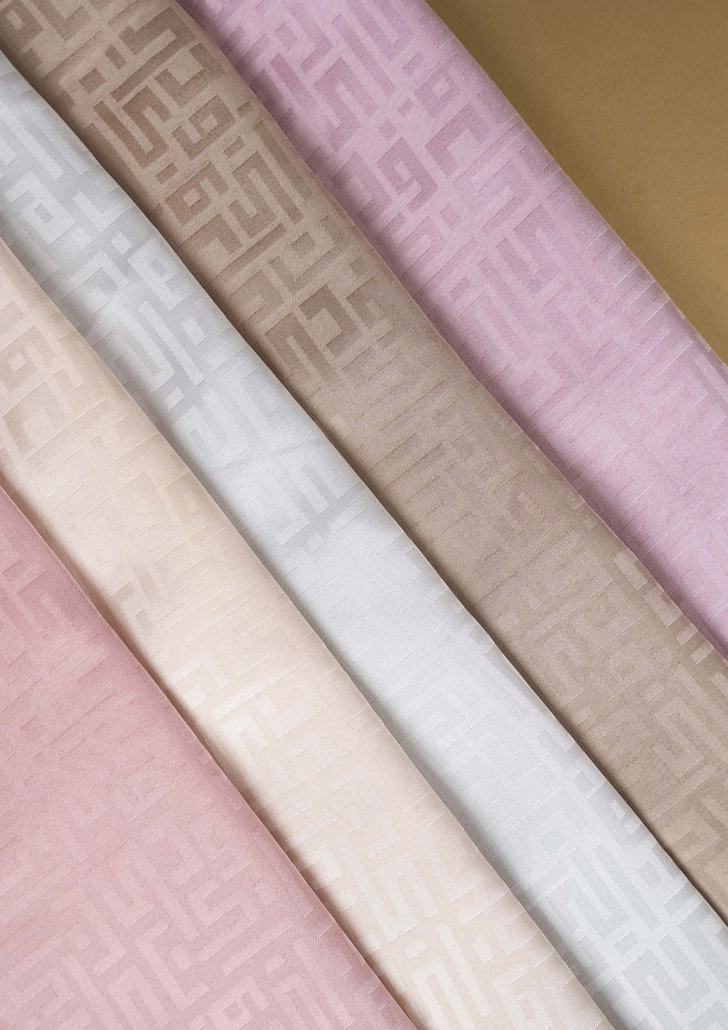 Monogram Khaki-Women prayer set-Plain Jacquard Satin