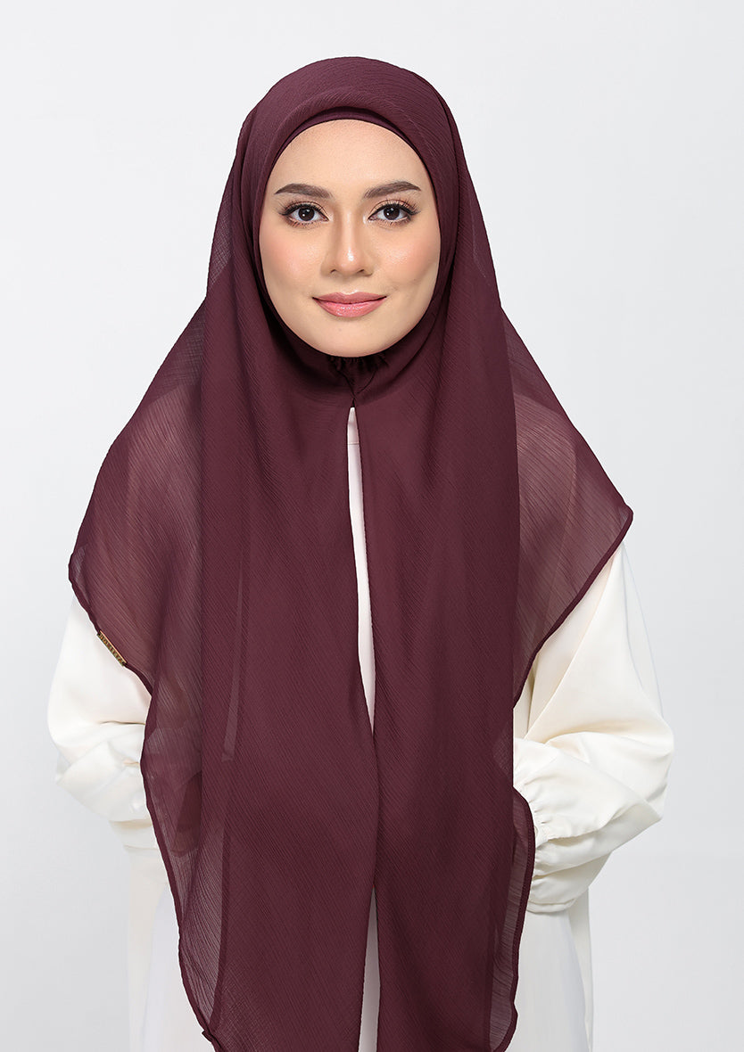 Fig - Plain Crinkled Chiffon