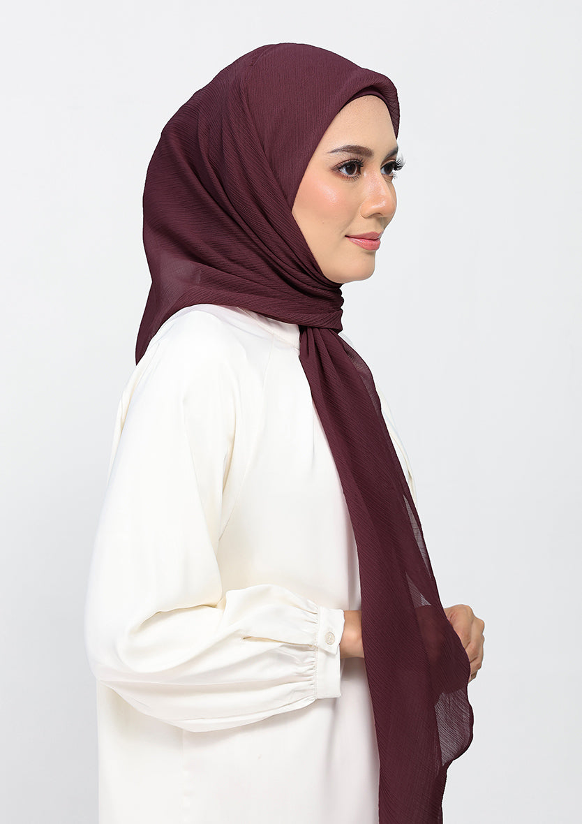 Fig - Plain Crinkled Chiffon