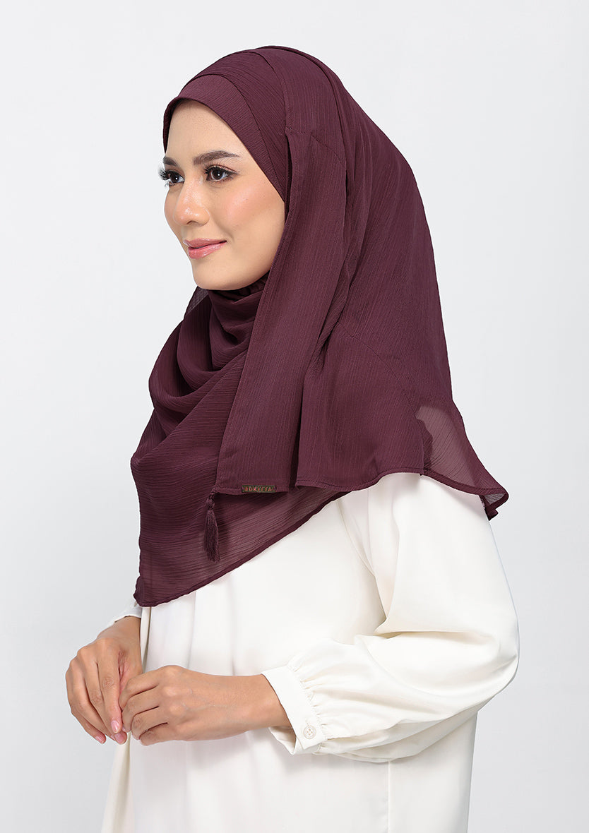 Fig - Plain Crinkled Chiffon