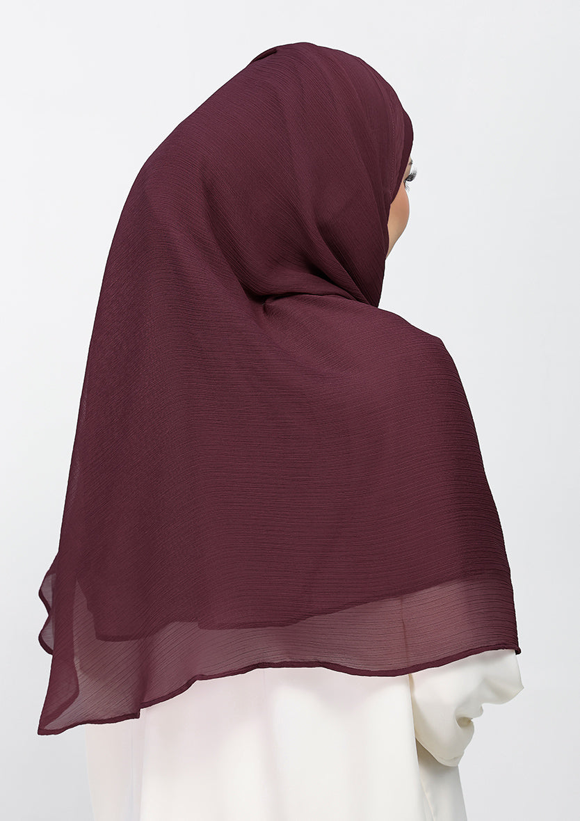 Fig - Plain Crinkled Chiffon