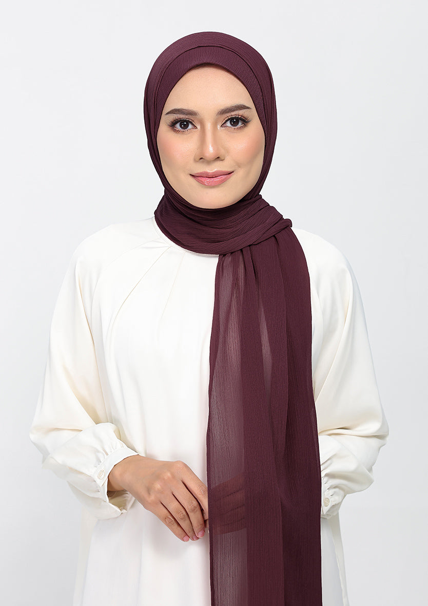Fig - Plain Crinkled Chiffon