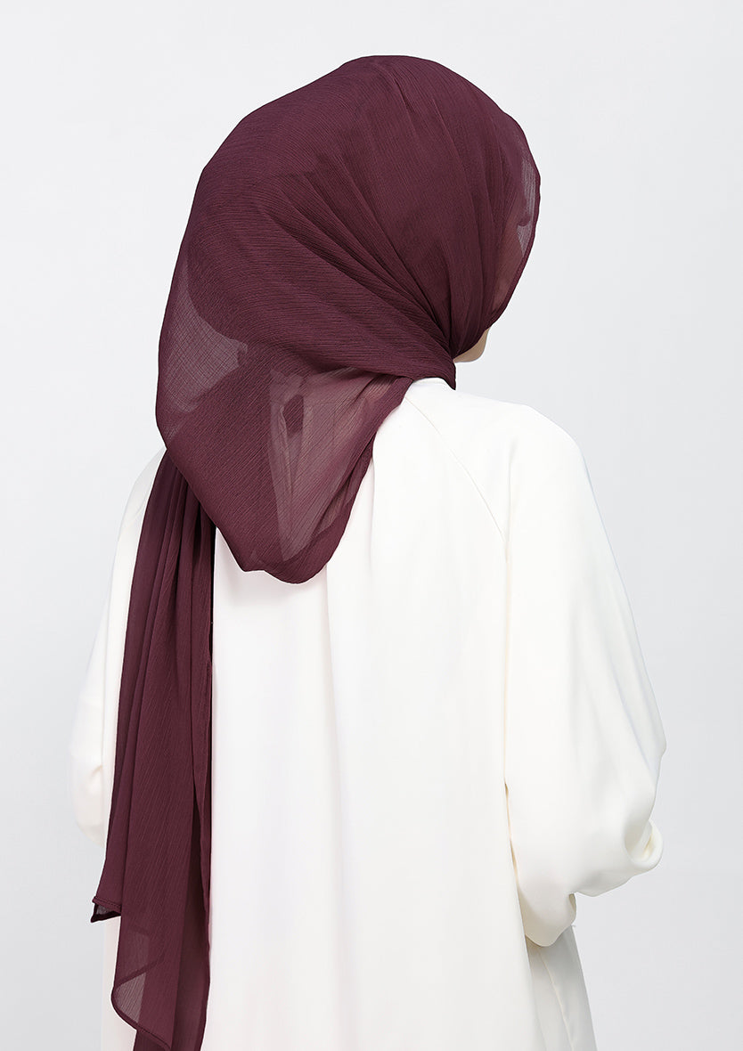 Fig - Plain Crinkled Chiffon