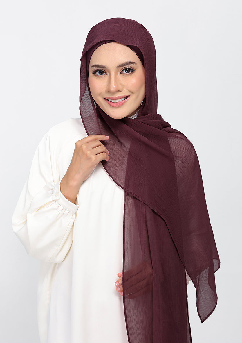 Fig - Plain Crinkled Chiffon
