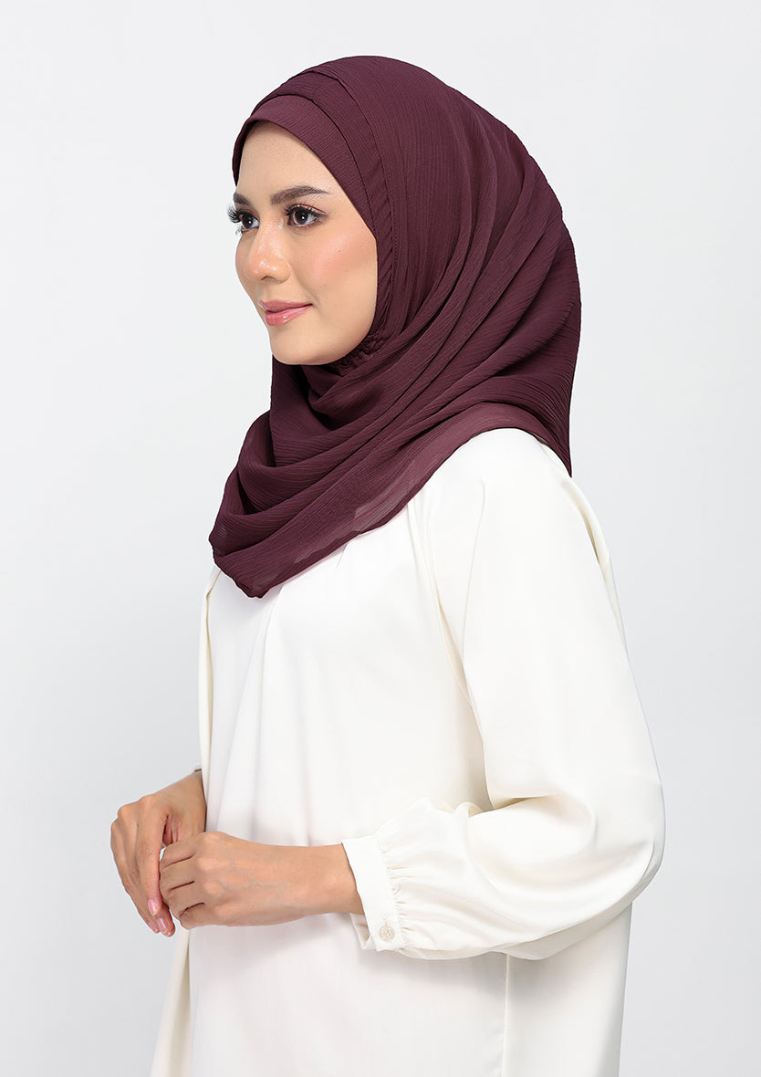Fig - Plain Crinkled Chiffon