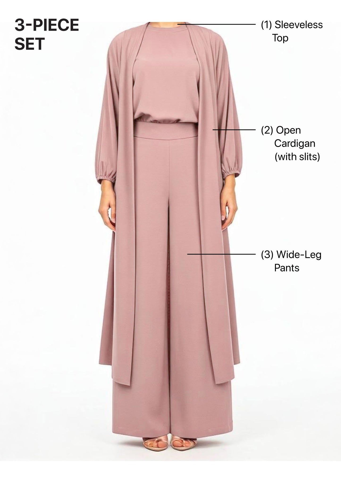Pink -Haya 3 Piece Co-ord Set