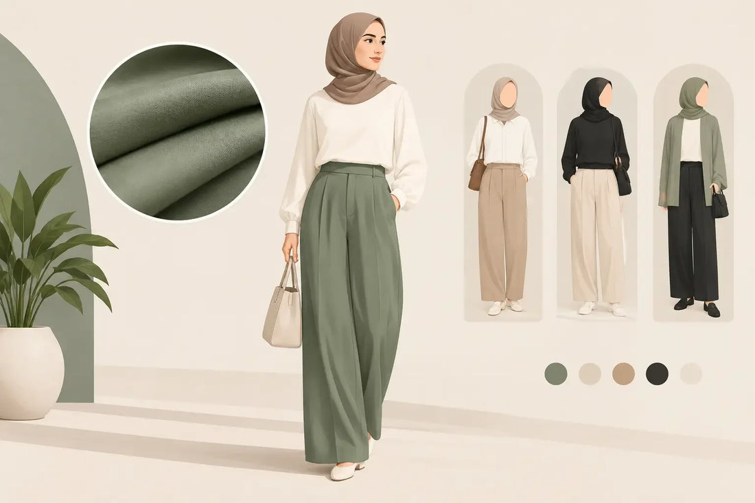 How to Wear Tencel Trousers for Modest Outfits