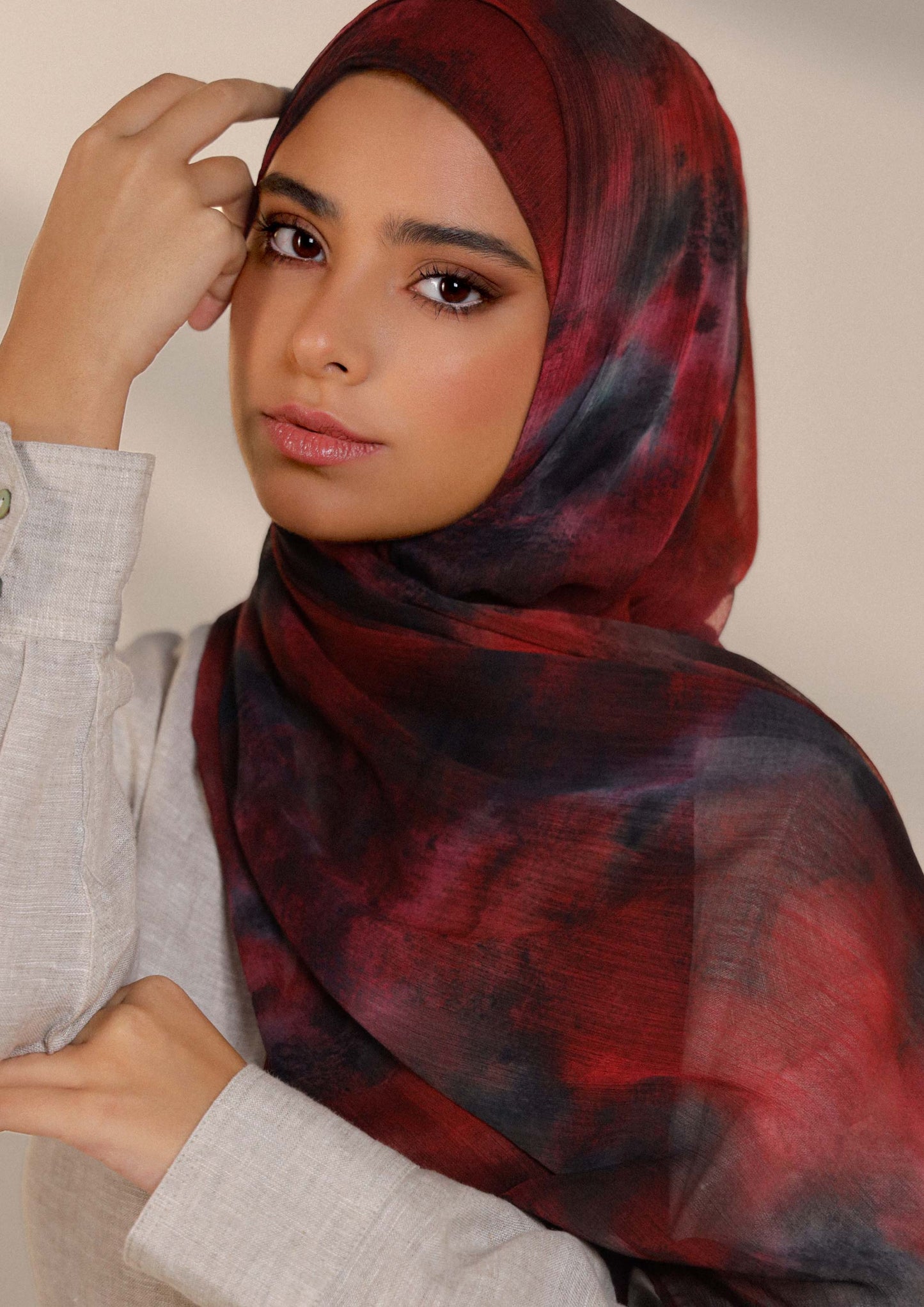 Burning Rose - Instant Hijab With Inner