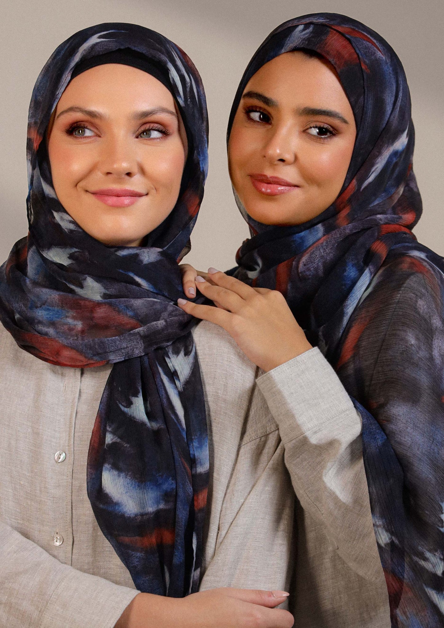 Molten Blues - Instant Hijab With Inner