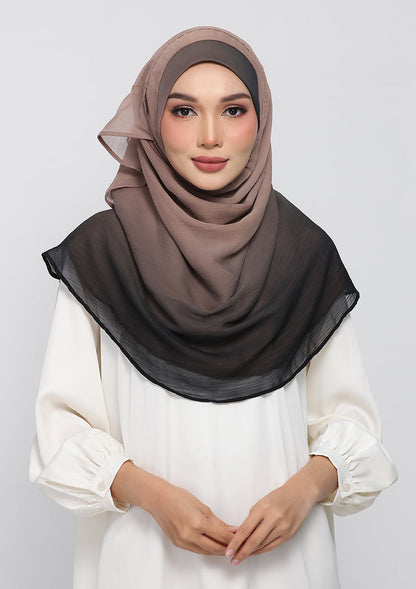 GreigeBlack -  Instant Hijab With Inner