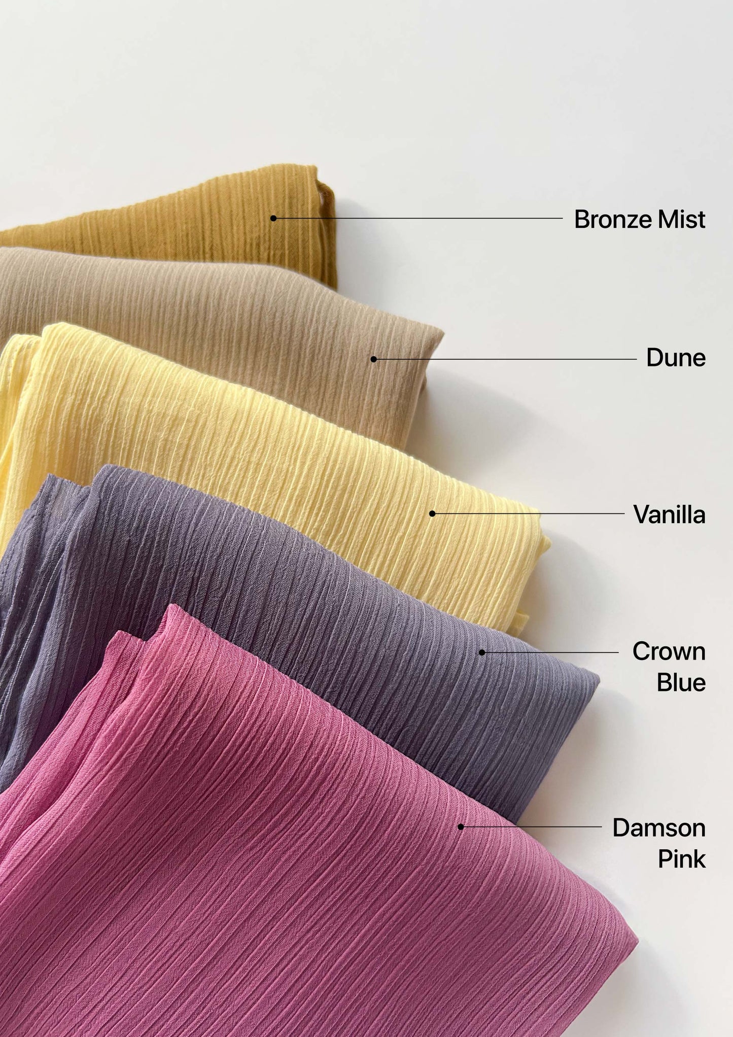 Damson Pink - Plain Crinkled Chiffon