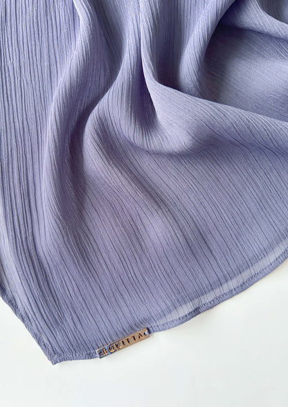 Crown Blue - Plain Crinkled Chiffon