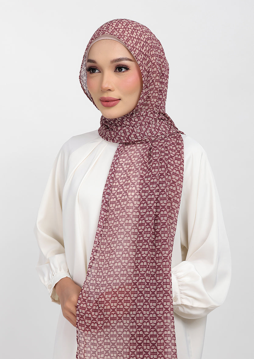 Maison B Burgundy - Instant Hijab With Inner