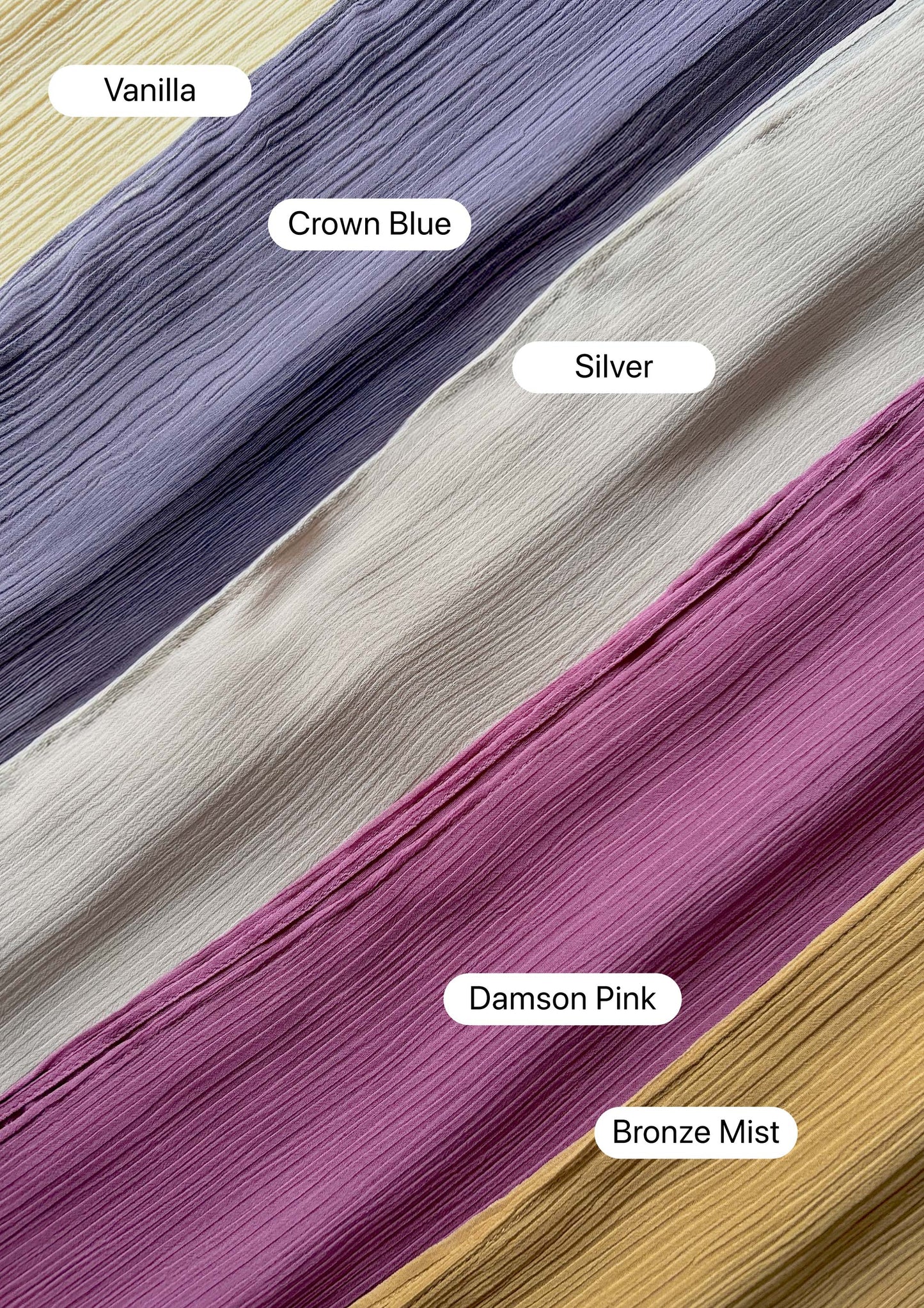 Damson Pink - Plain Crinkled Chiffon