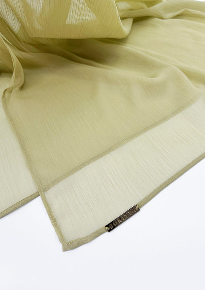 Moss Green - Plain Crinkled Chiffon