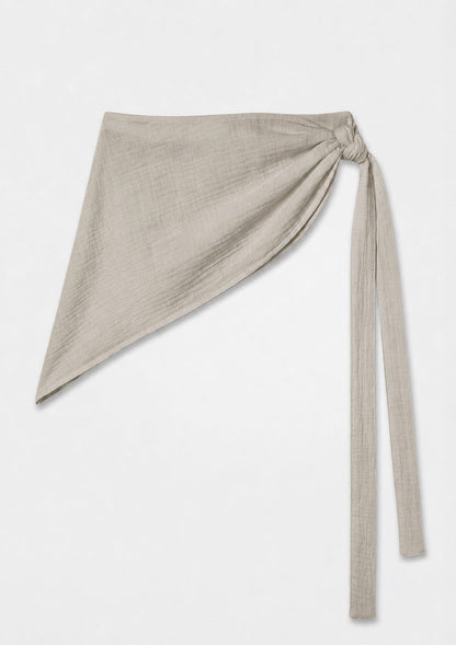 Capri Ruffle Maxi Skirt - Mushroom