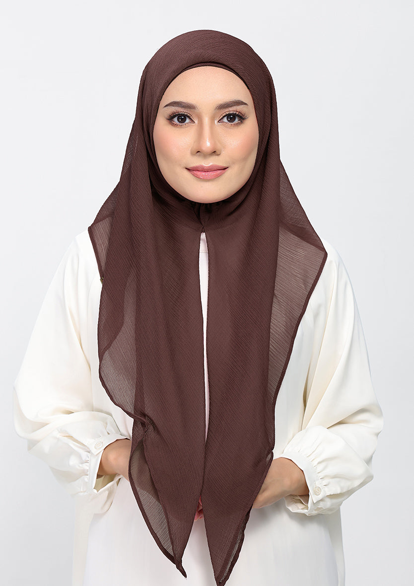 Chocolate - Plain Crinkled Chiffon