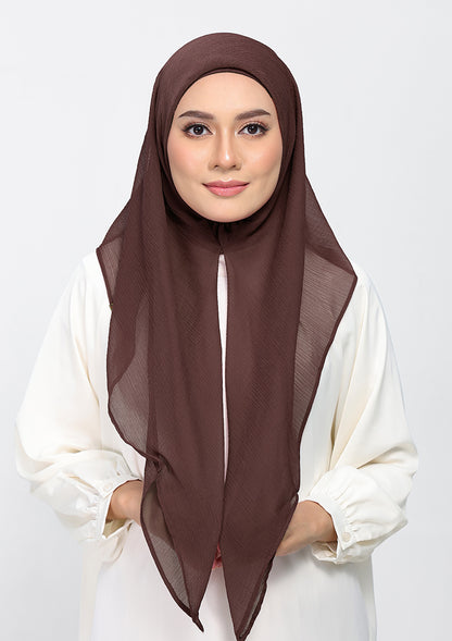 Chocolate - Plain Crinkled Chiffon