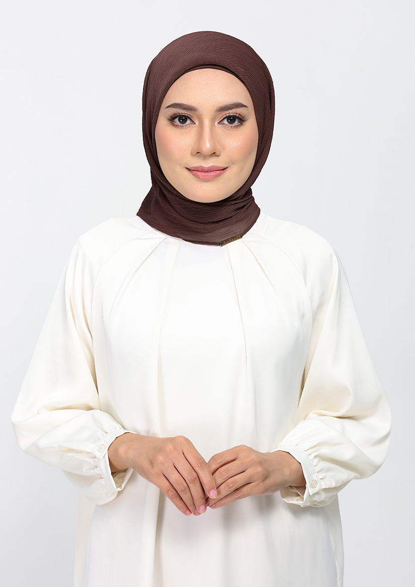 Chocolate - Plain Crinkled Chiffon