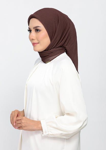 Chocolate - Plain Crinkled Chiffon