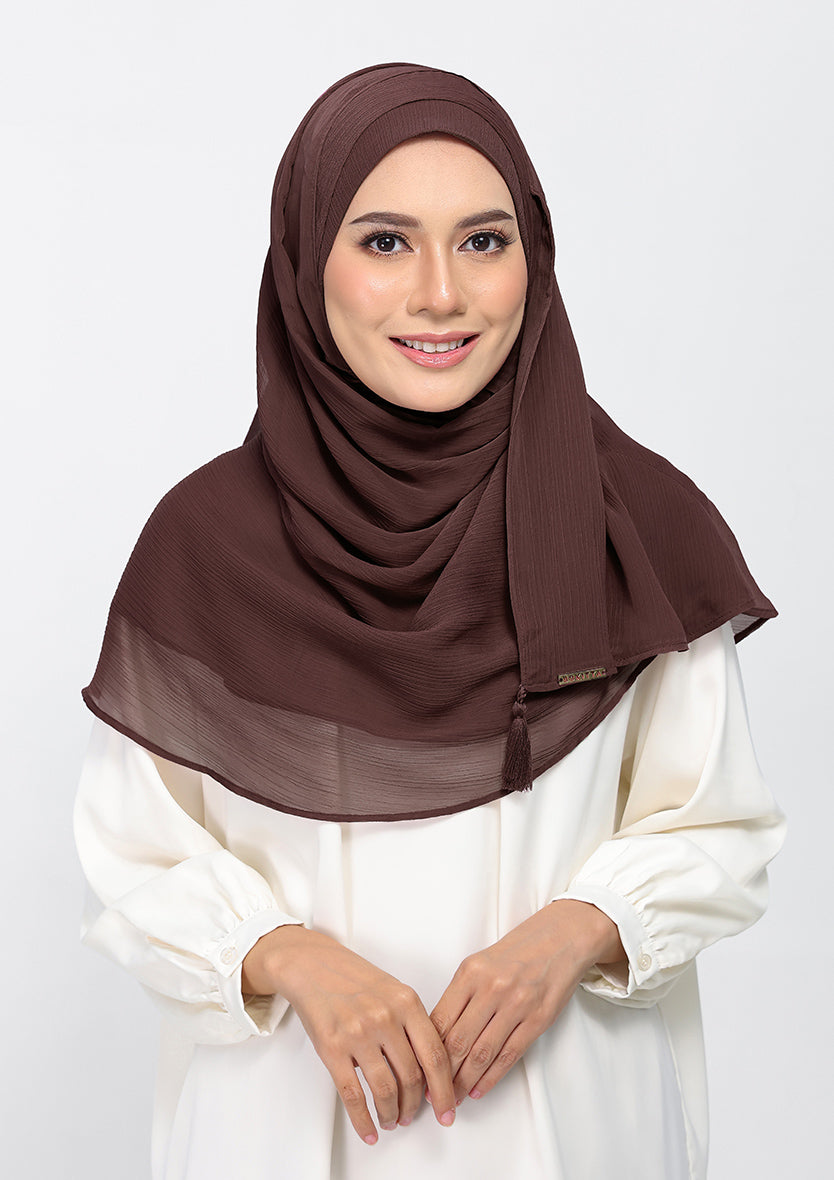 Chocolate - Plain Crinkled Chiffon