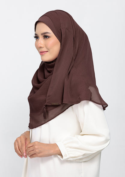 Chocolate - Plain Crinkled Chiffon