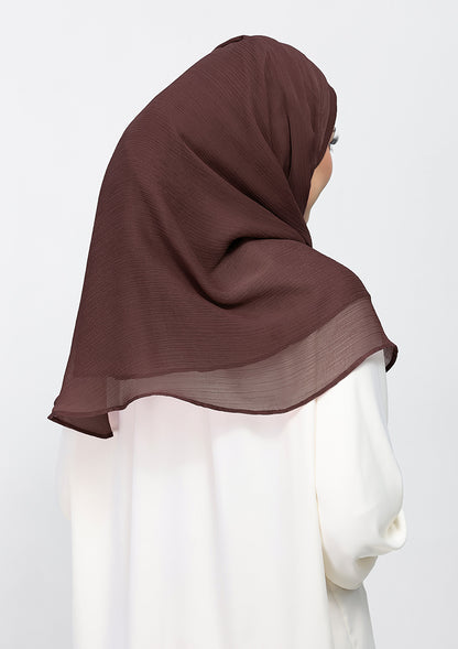 Chocolate - Plain Crinkled Chiffon