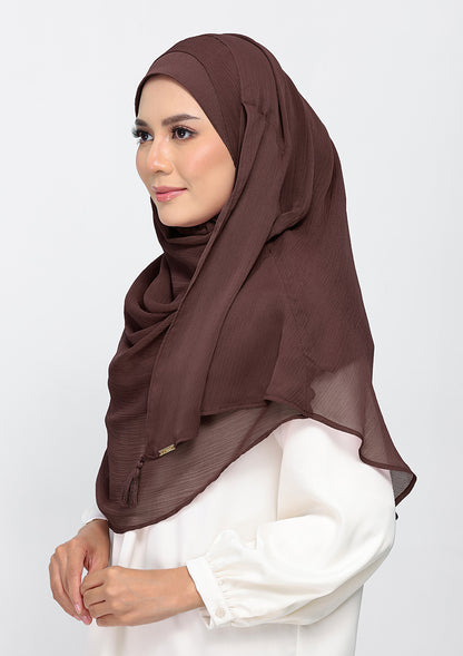 Chocolate - Plain Crinkled Chiffon
