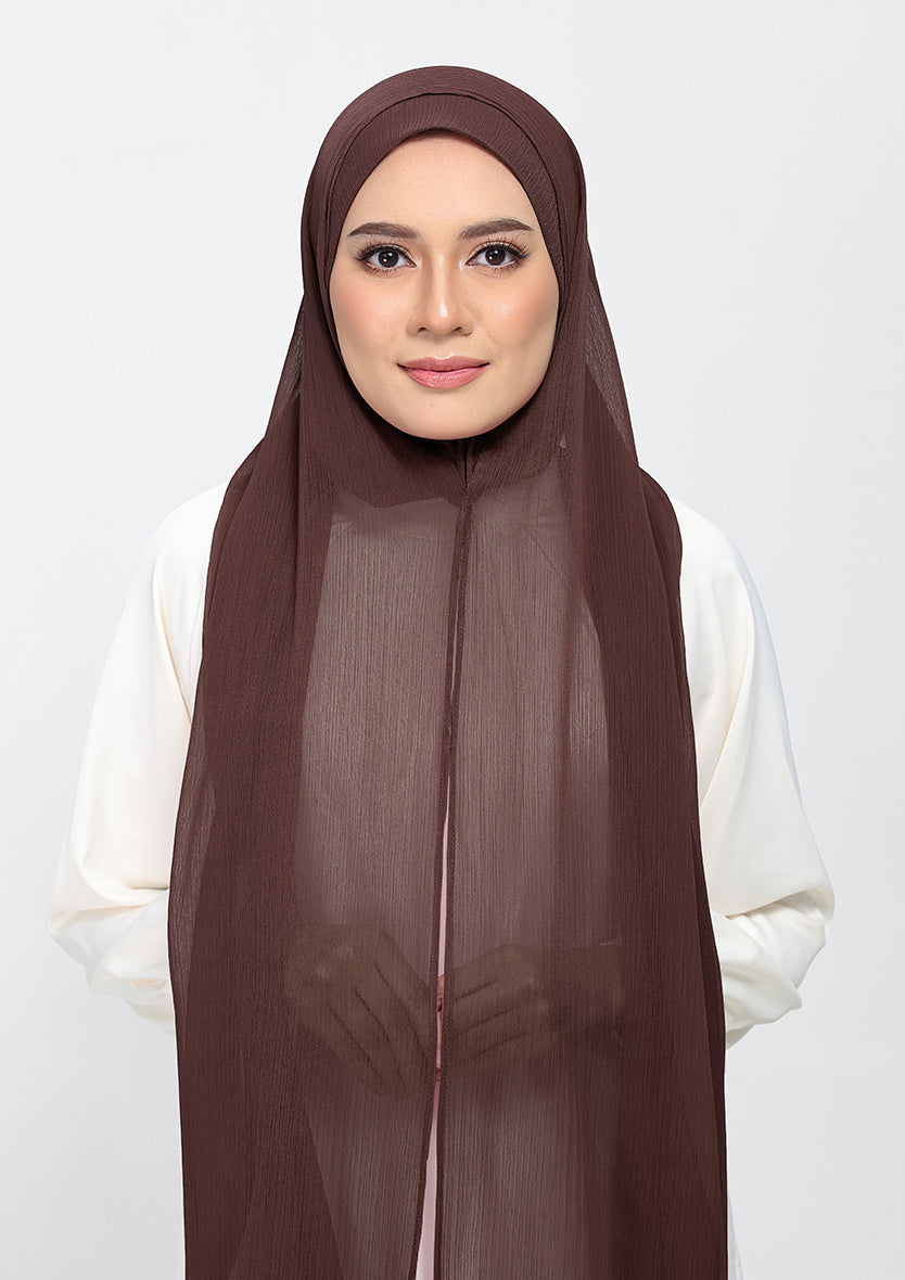 Chocolate - Plain Crinkled Chiffon