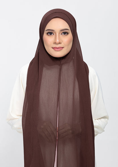Chocolate - Plain Crinkled Chiffon