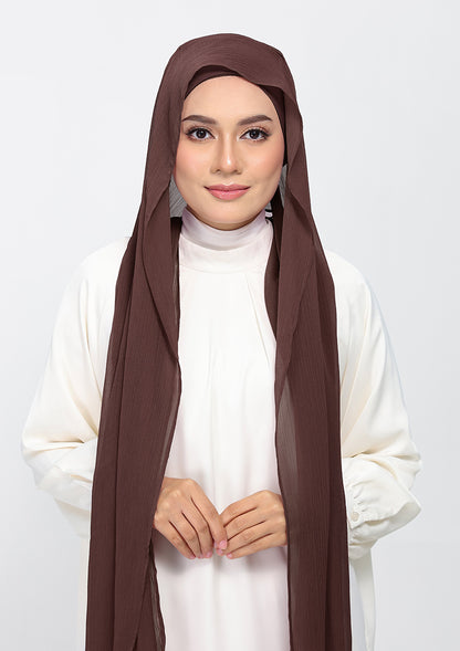 Chocolate - Plain Crinkled Chiffon