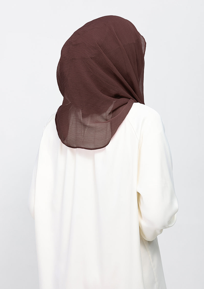 Chocolate - Plain Crinkled Chiffon