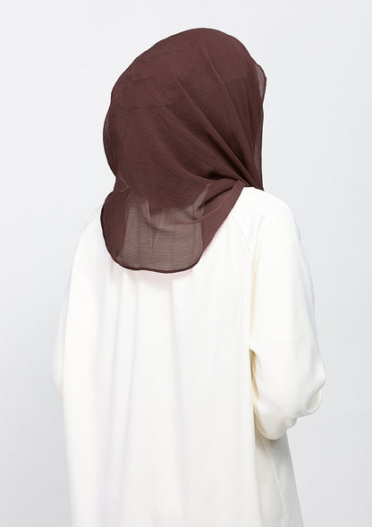 Chocolate - Plain Crinkled Chiffon