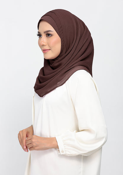 Chocolate - Plain Crinkled Chiffon