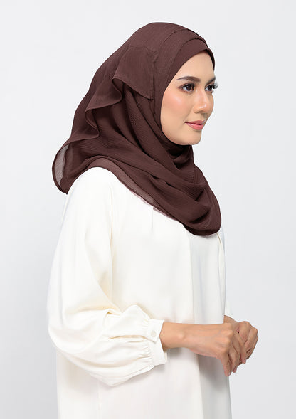Chocolate - Plain Crinkled Chiffon