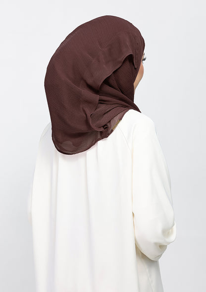 Chocolate - Plain Crinkled Chiffon