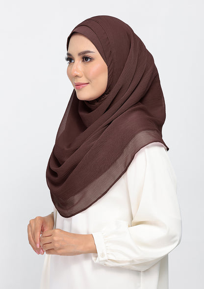 Chocolate - Plain Crinkled Chiffon