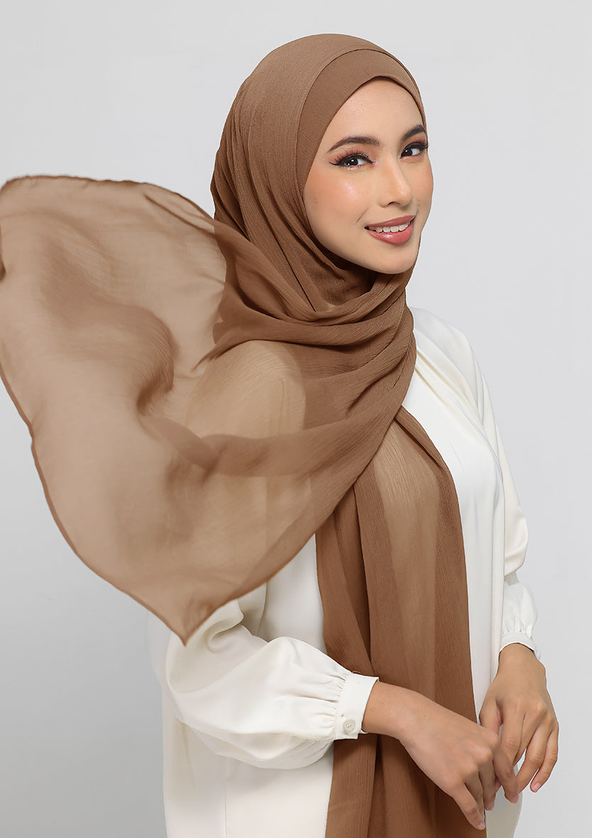 Clay - Plain Crinkled Chiffon