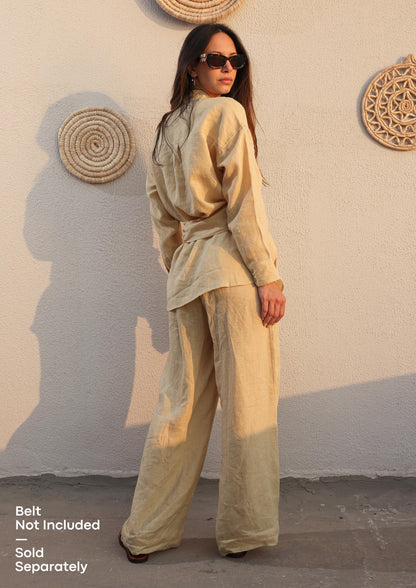 100% Italian Linen Co-ord Set - Butter Yellow