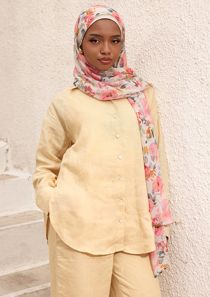 100% Italian Linen Co-ord Set - Butter Yellow