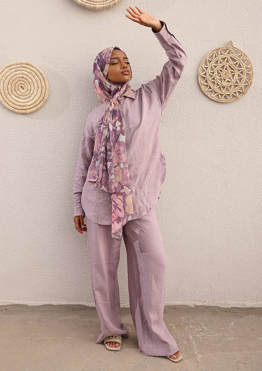 100% Italian Linen Co-ord Set- Lilac