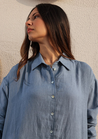 100% Italian Linen Co-ord Set - Blue