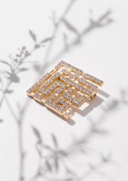 Crystal Monogram Brooch