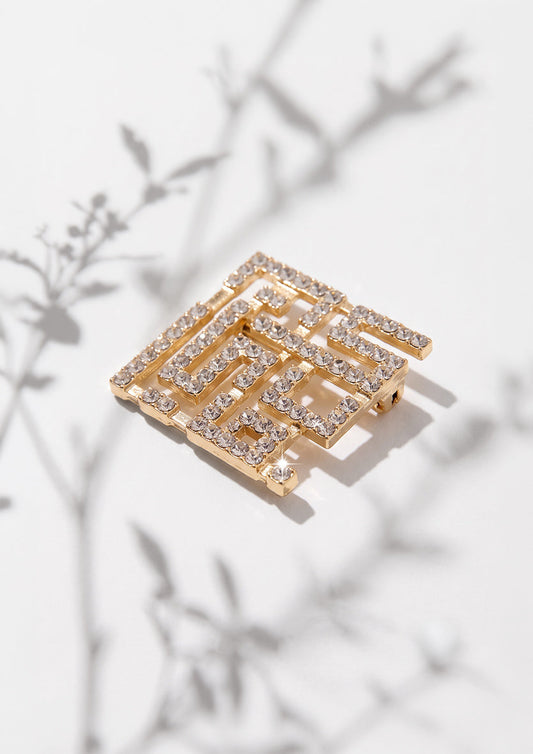 Crystal Monogram Brooch