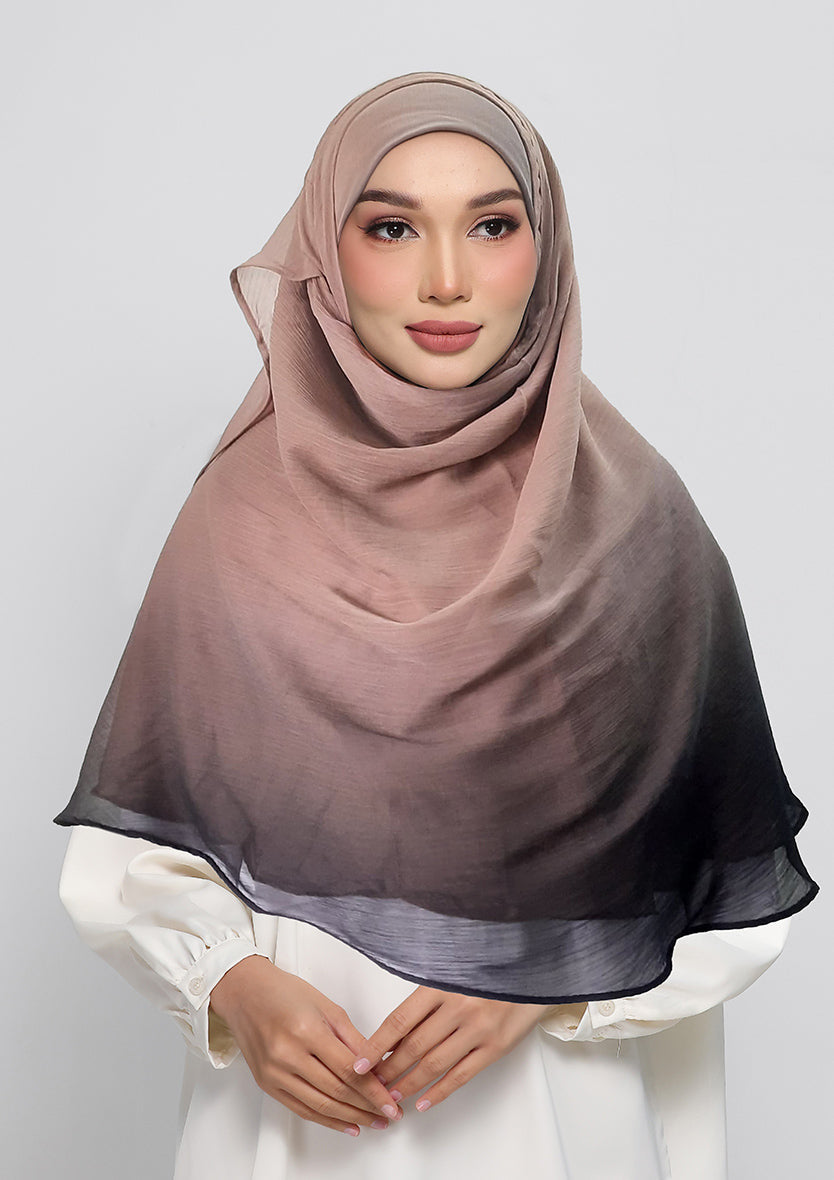 GreigeBlack -  Instant Hijab With Inner