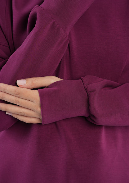 Women’s Modest Two-Piece Soft-Touch Modal Lounge Set – Relaxed Fit – Purple