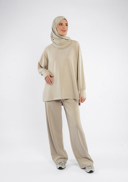 Women’s Modest Two-Piece Soft-Touch Modal Lounge Set – Relaxed Fit – Purple