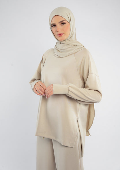 Women’s Modest Two-Piece Soft-Touch Modal Lounge Set – Relaxed Fit – Purple