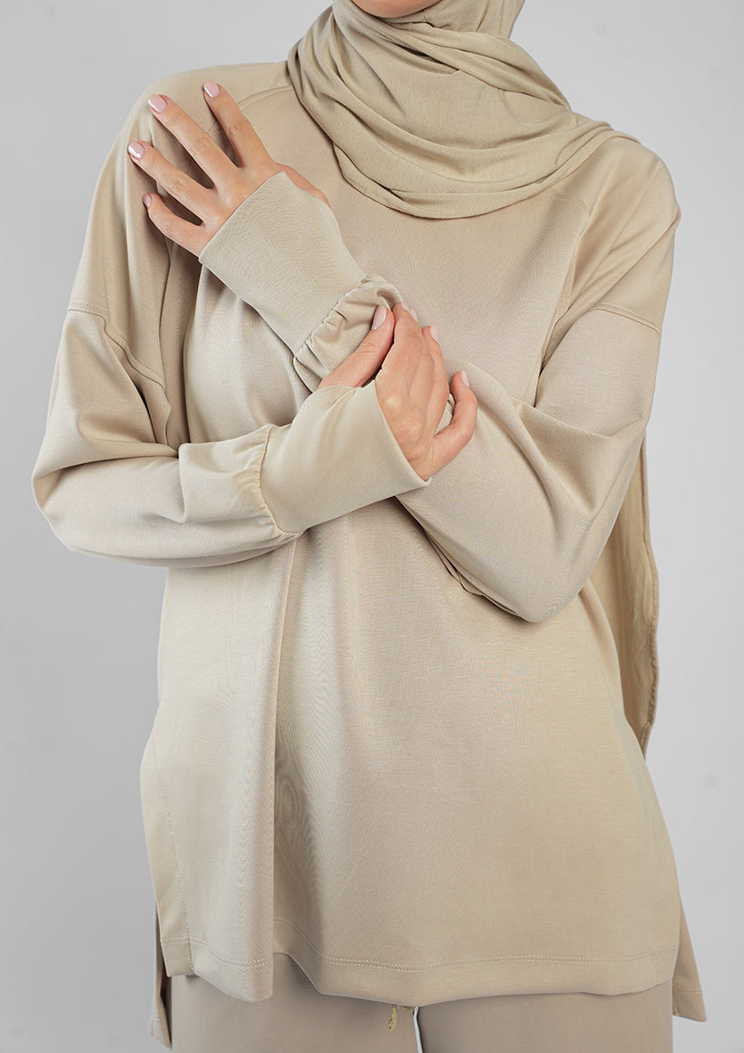 Women’s Modest Two-Piece Soft-Touch Modal Lounge Set – Relaxed Fit – Purple